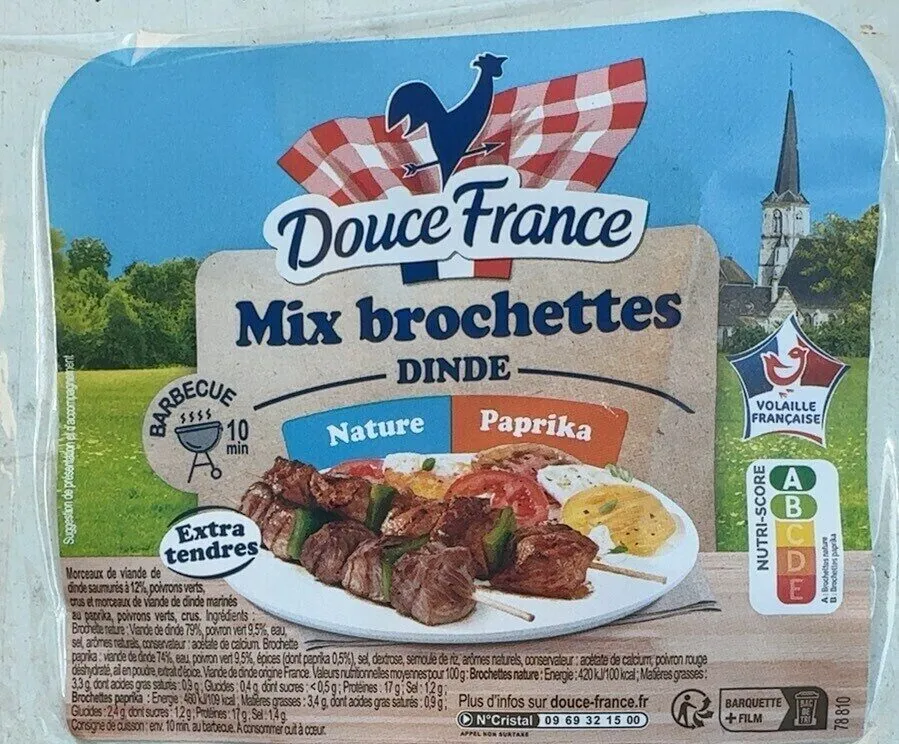 Mix brochette dinde Nature/Paprika