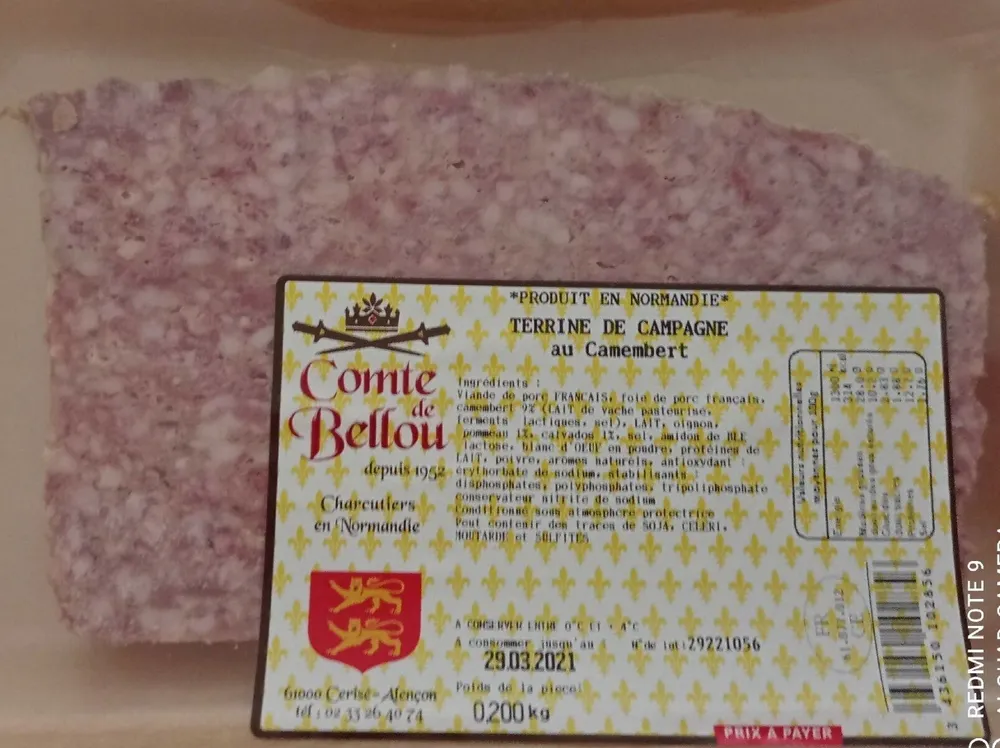 Terrine de campagne au Camembert
