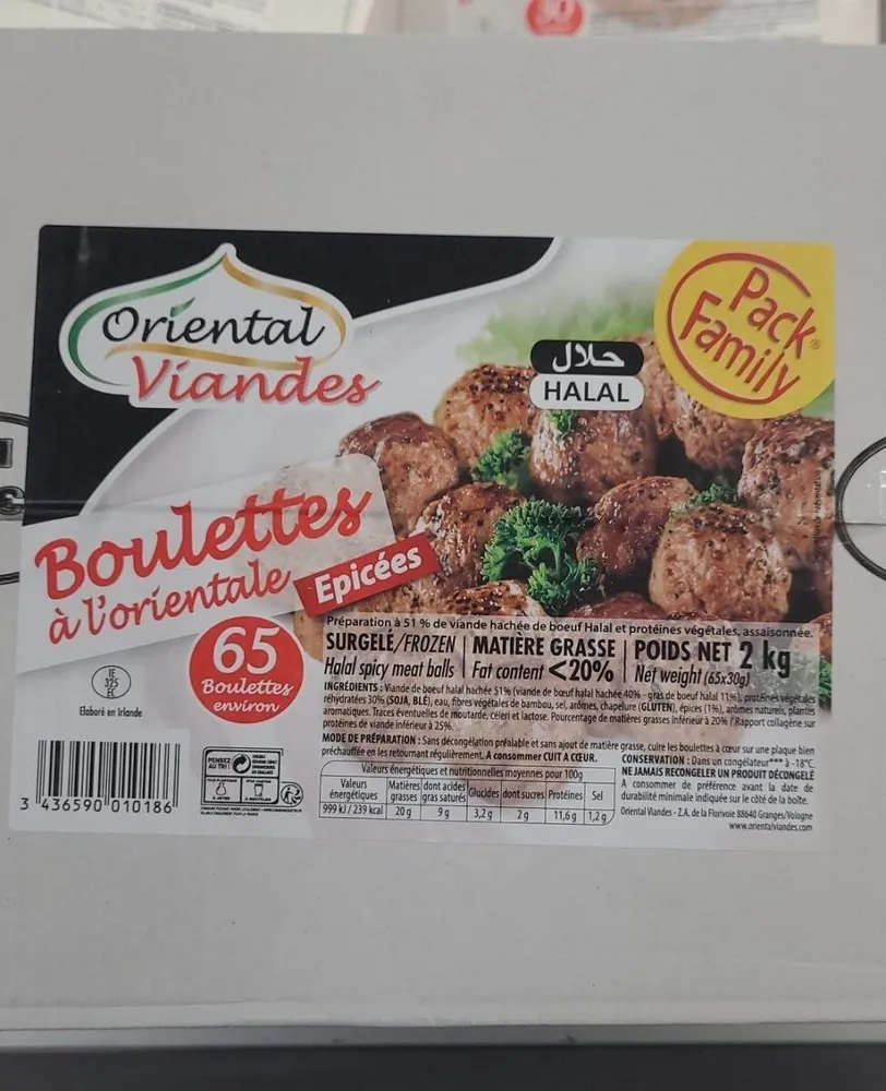 Boulettes à l'orientale surgelées