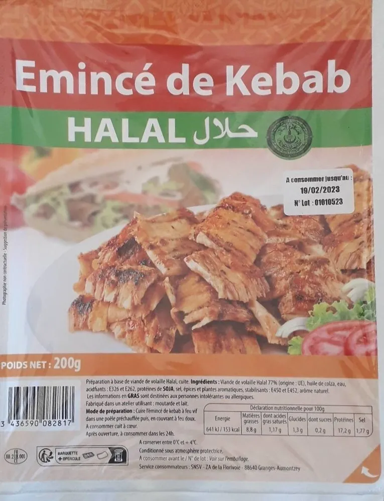 Émincé de Kebab Halal