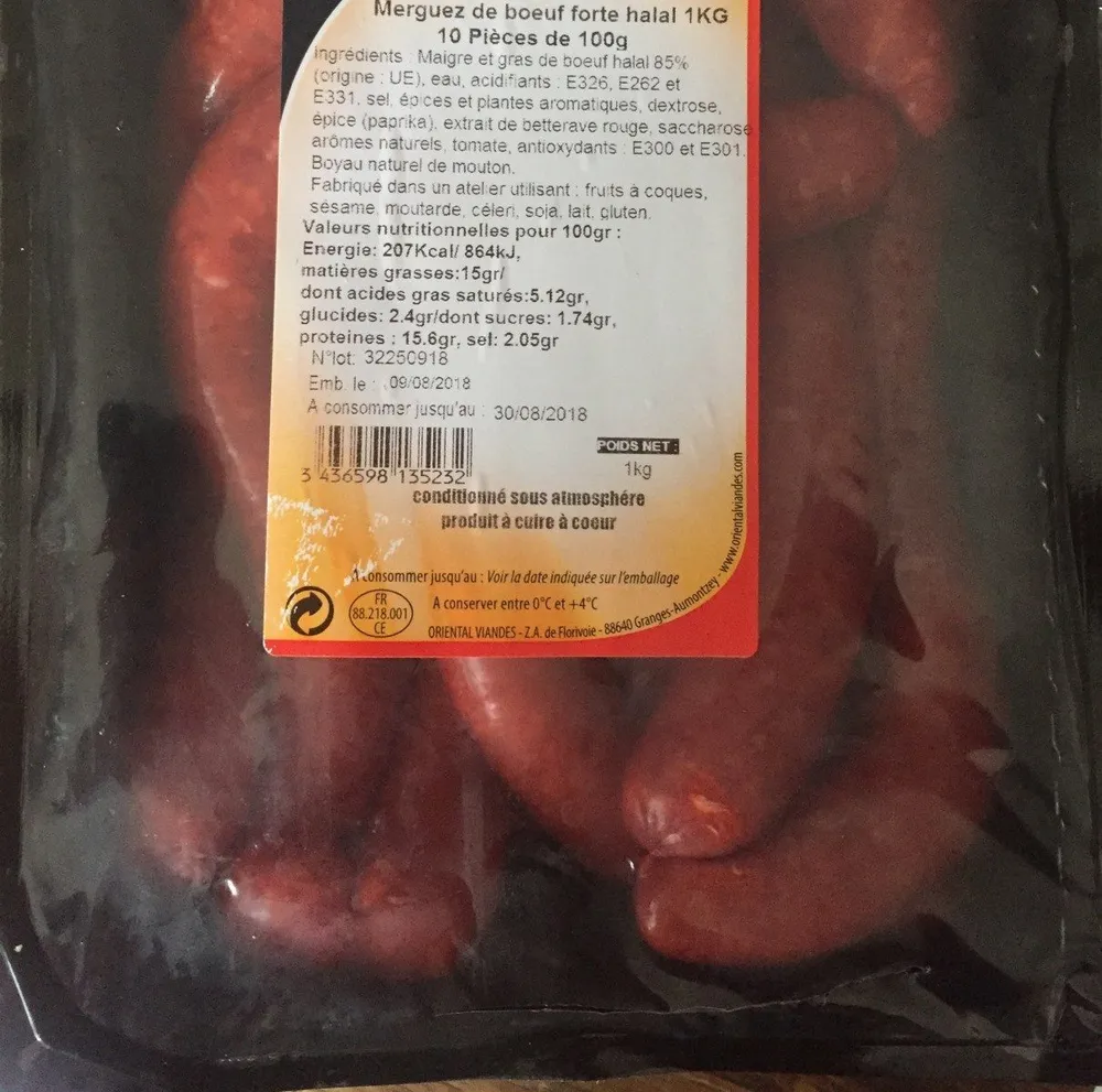 Merguez de boeuf