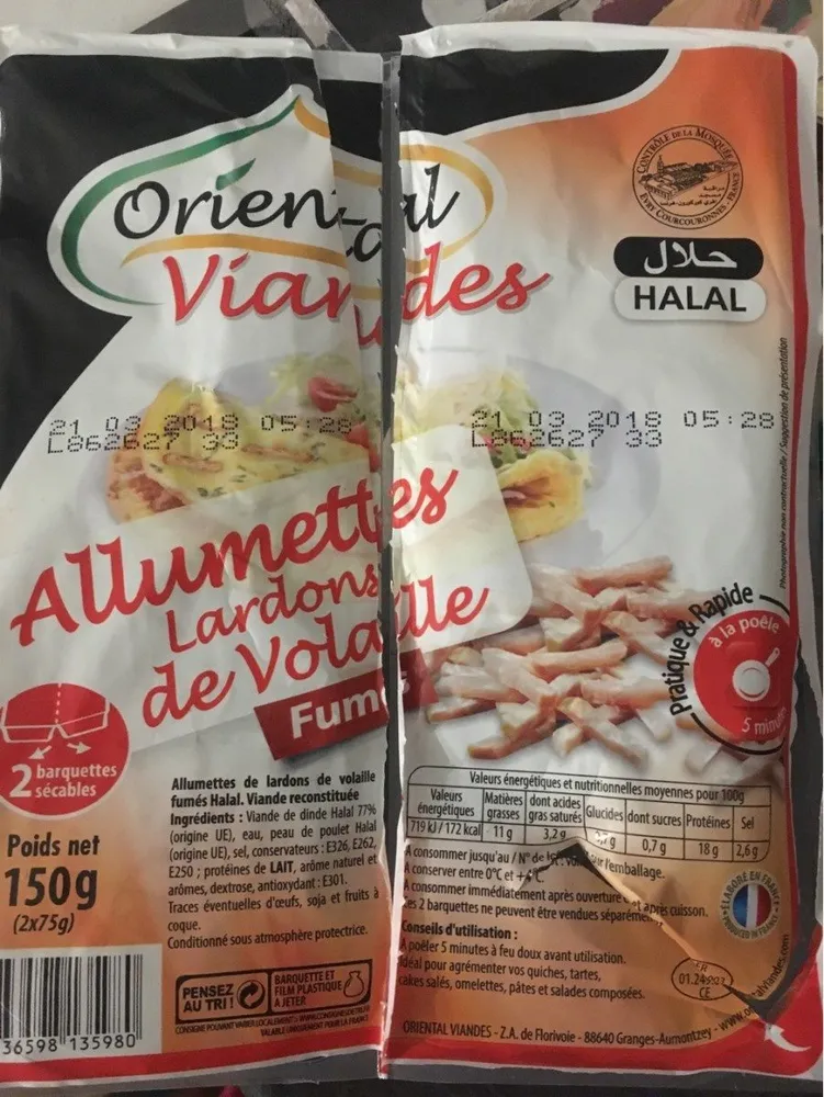 Allumettes Lardons de Volaille Fumés Halal