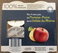 Nos 4 mini pots de Pomme-Poire de la vallee du Rhone