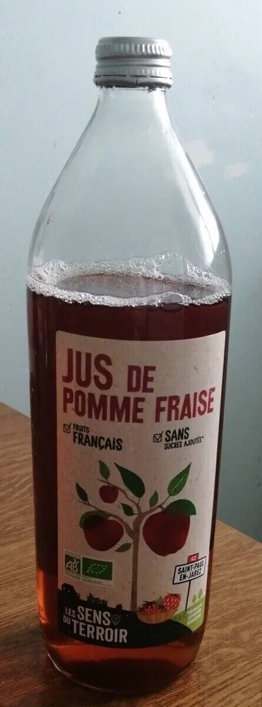 Jus de pomme fraise