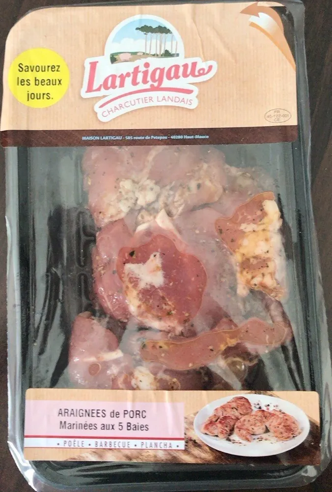 Araignees de porc marinees aux 5 baies