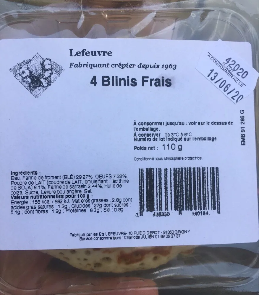 4 blinis frais