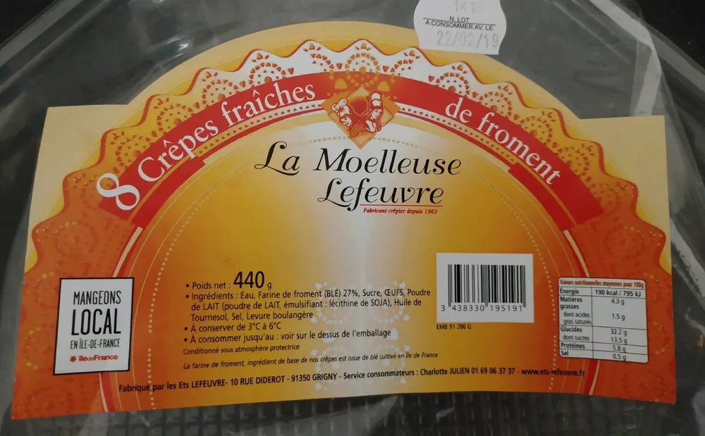 8 crêpes fraîches de froment