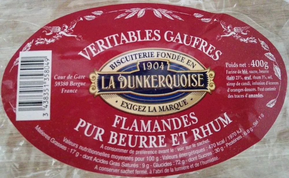 Véritables gaufres Flamandes pur beurre et rhum