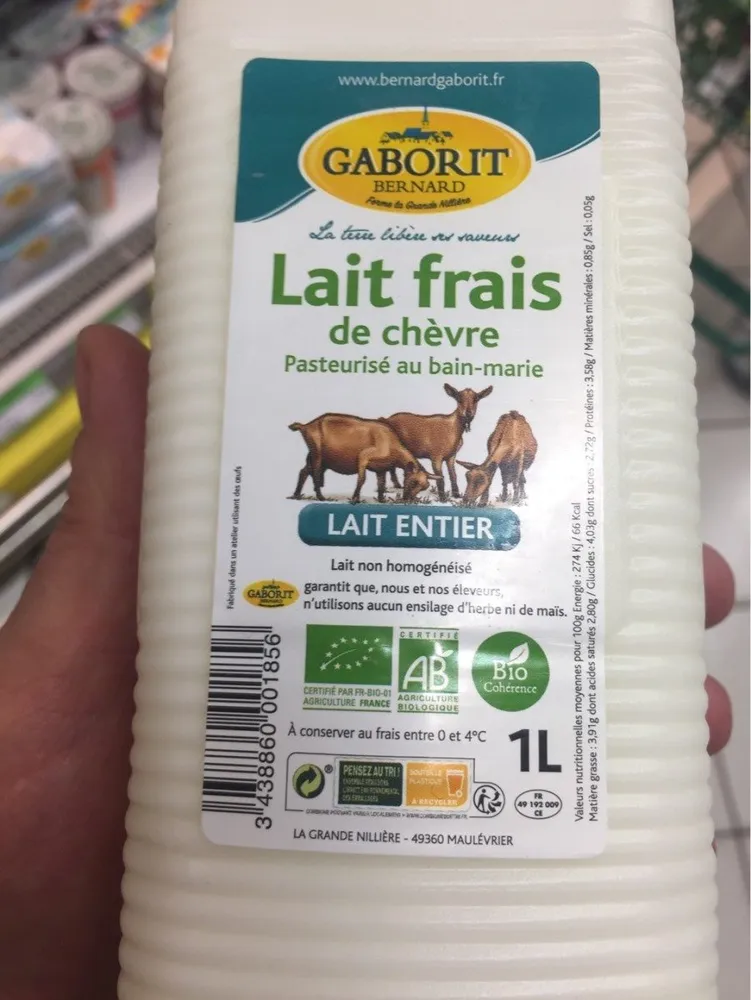 Lait Chevre Entier 1 LTS Pasteurise