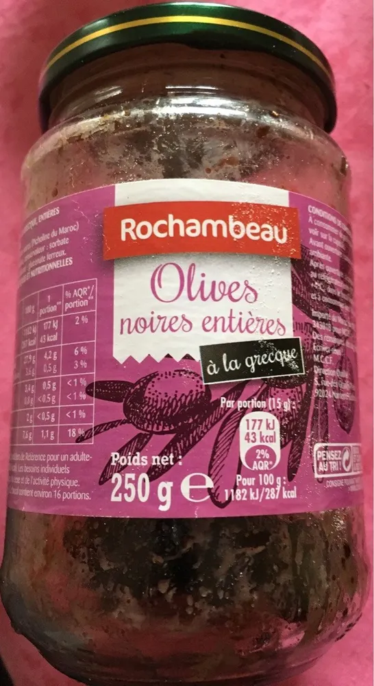 Olives noires entières à la grecque