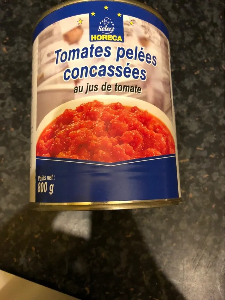 Tomates pelées cocassées