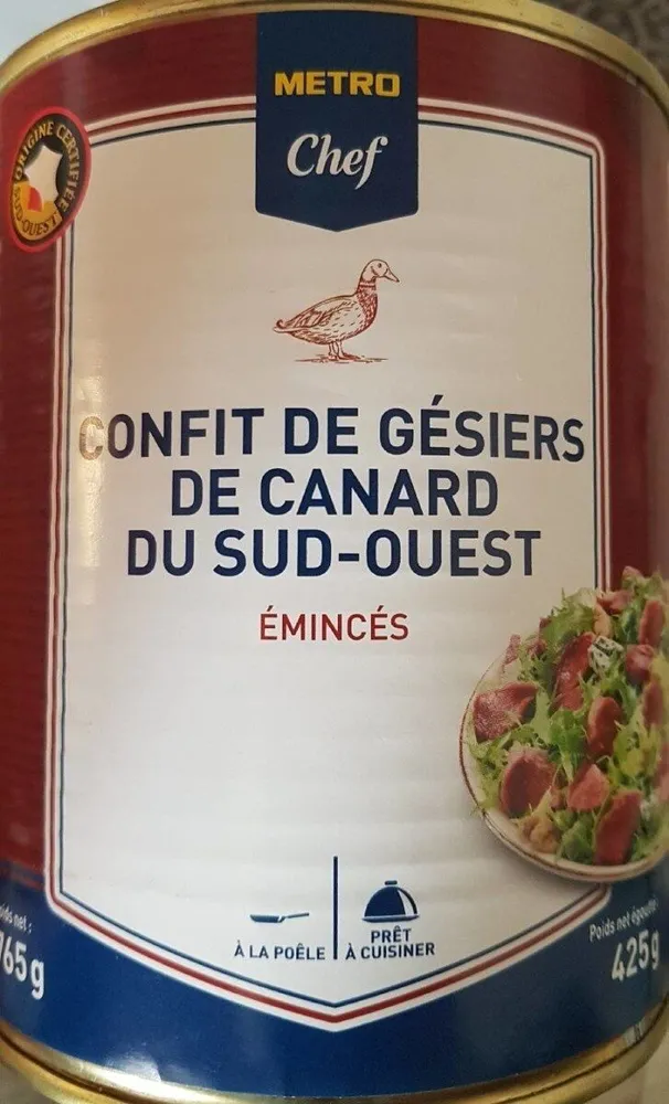 Confit de Gésiers de Canard du Sud-Ouest Emincés