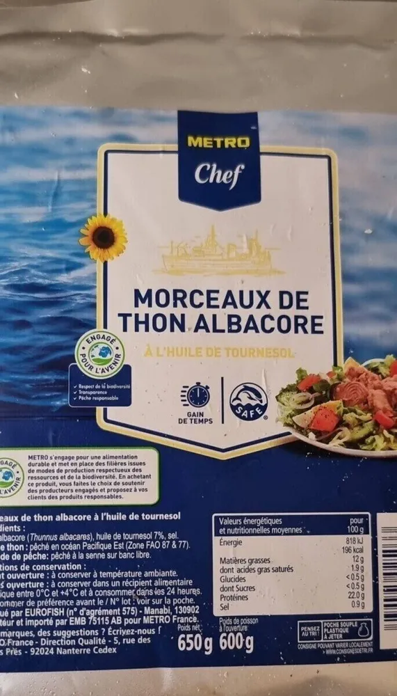 Morceaux de thon albacore