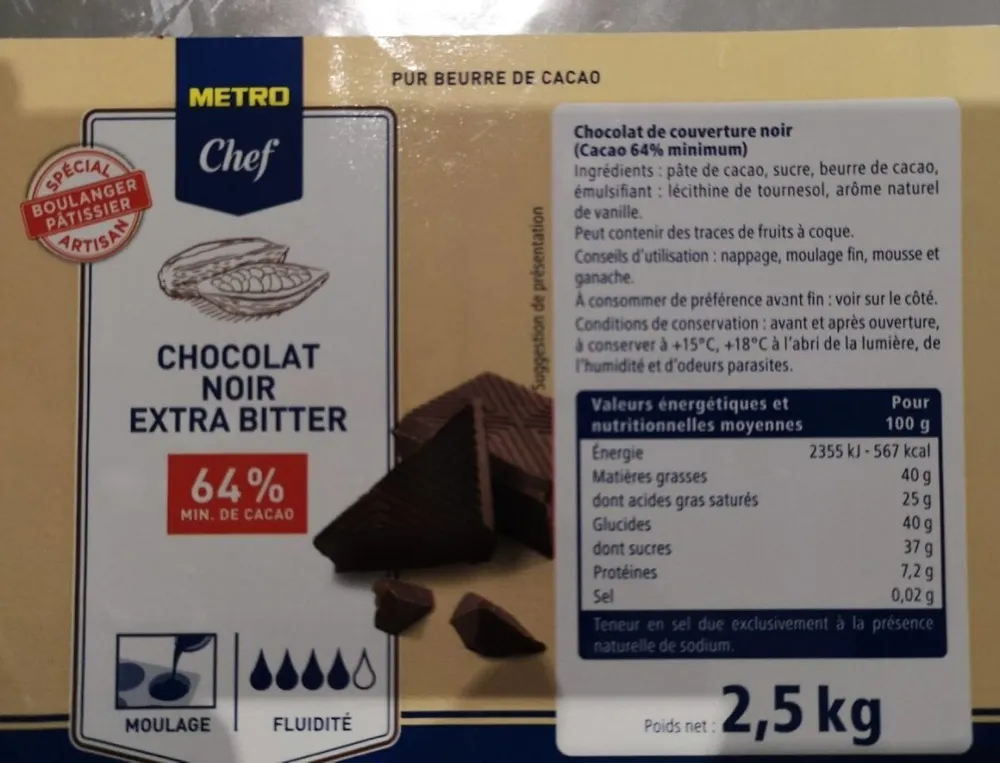 Chocolat noir extra bitter