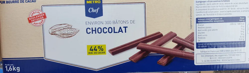 Bâtons de chocolat