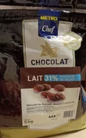 Chocolat lait de couverture 38% cacao en palets sachet 5 kg