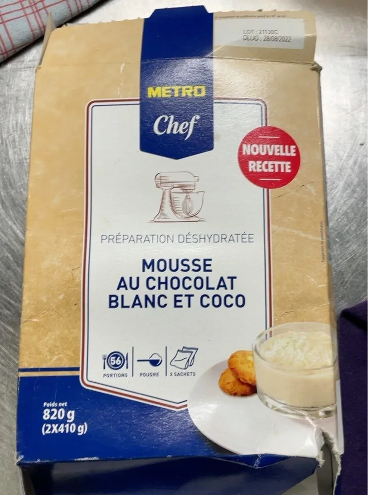 Mousse au chocolat blanc et coco