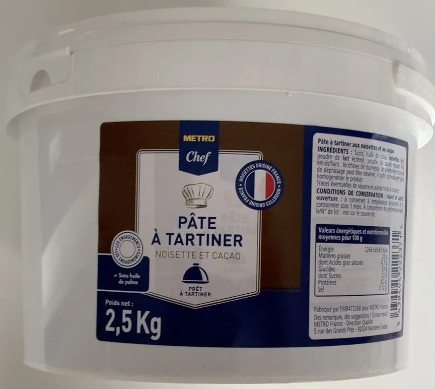 Pate a tartiner noisette et cacao