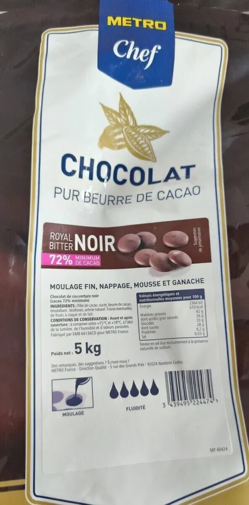 Chocolat noir 72%