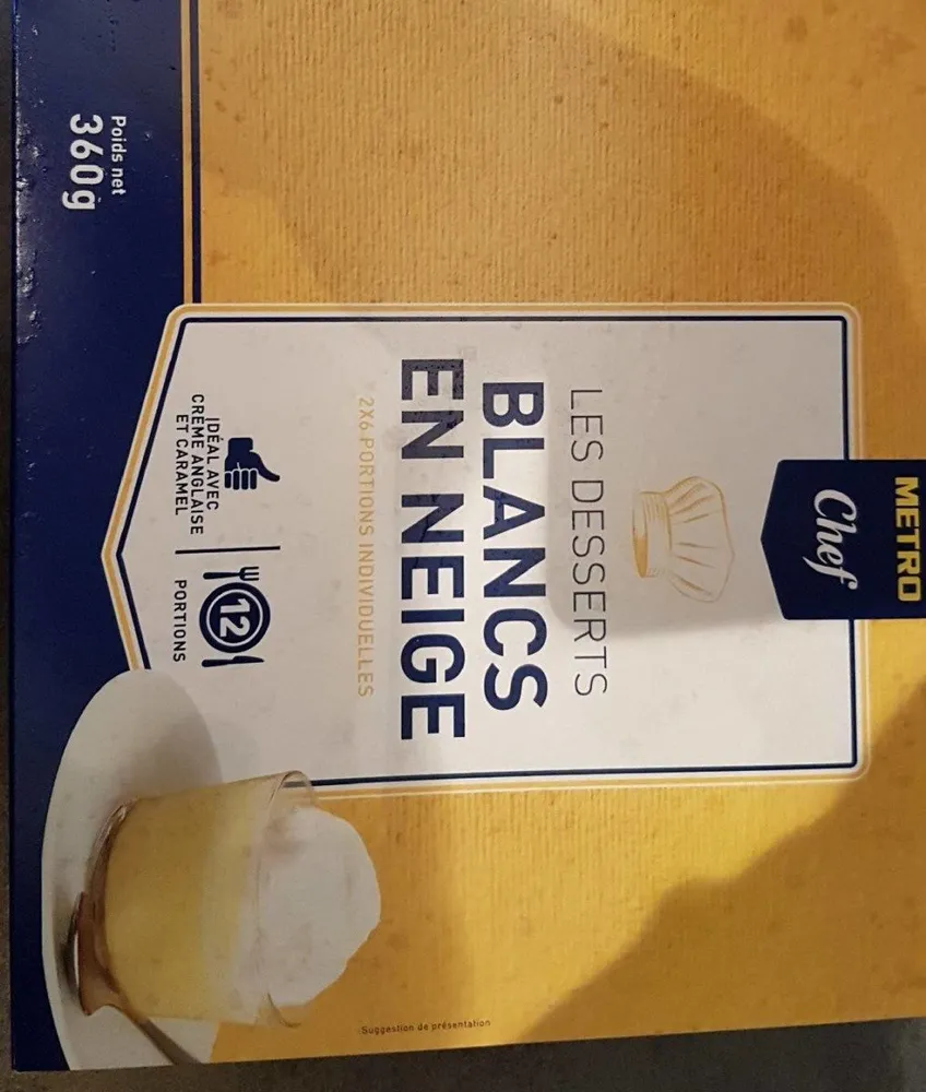 Les desserts Blancs en Neige