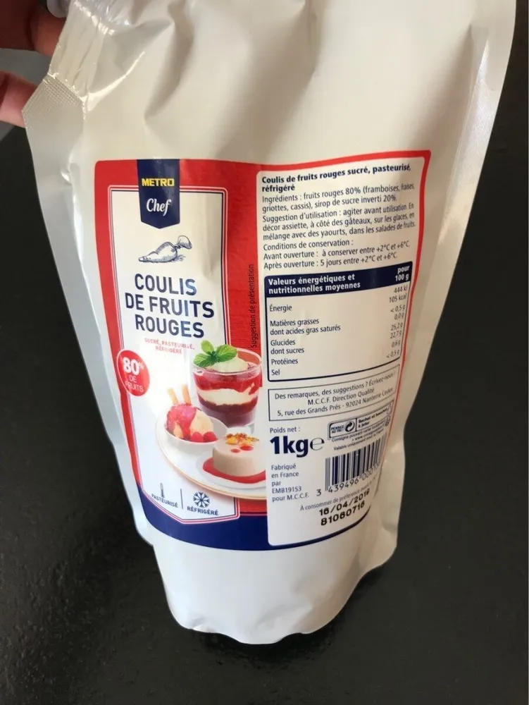 Coulis de fruits rouges
