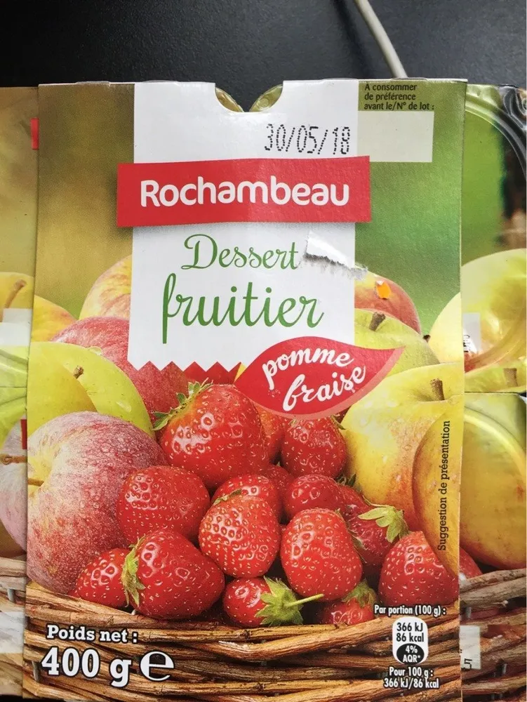 Dessert fruité pomme fraise