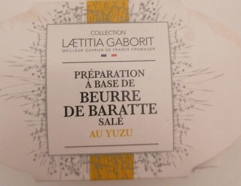 Préparation a base de beurre de baratte salé au yuzu