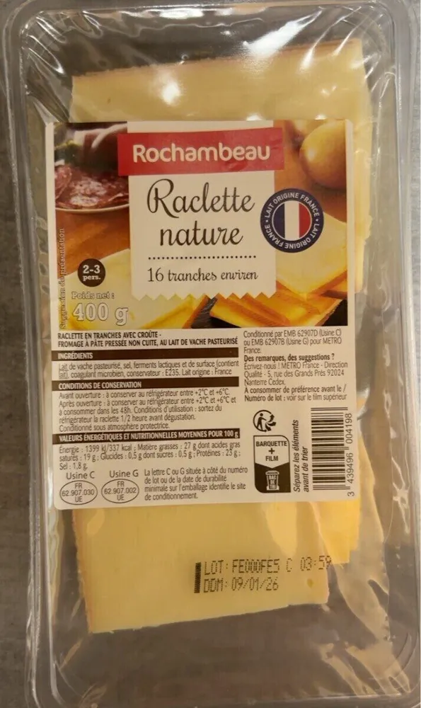 Raclette nature