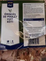 Émincés de poulet cuit rôti