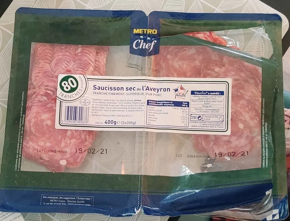Saucisson sec de l'Aveyron
