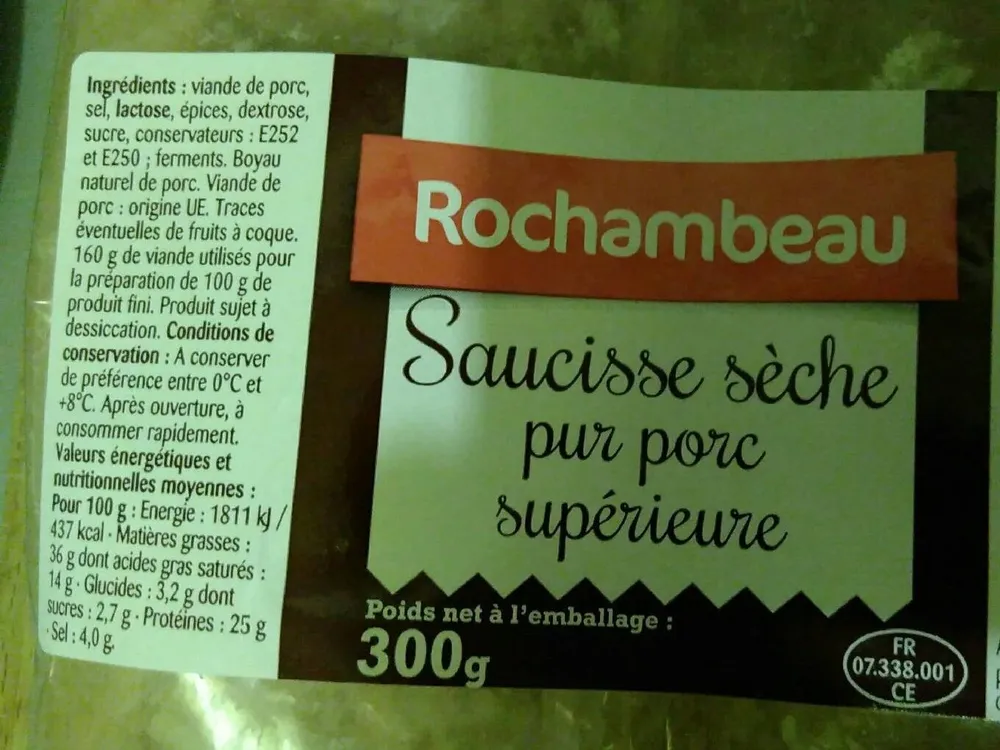 Saucisse sèche pur porc supérieure