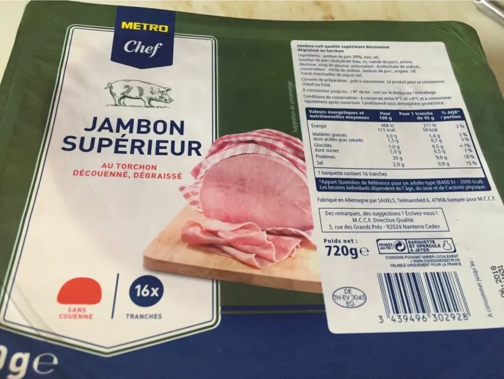 Jambon Cuit Supérieur au Torchon