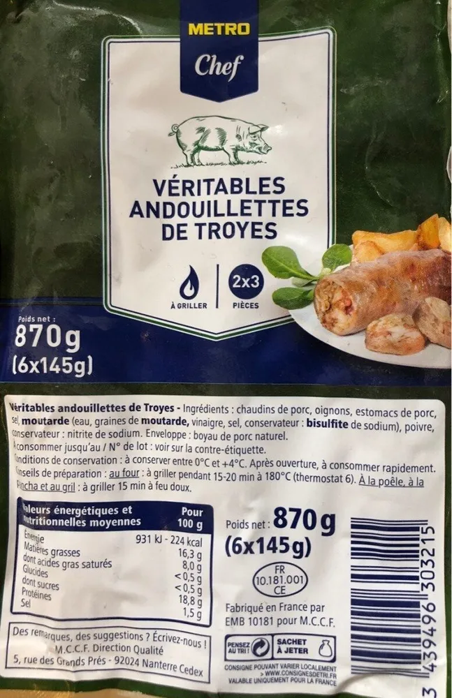 Veritables andouillettes de Troyes