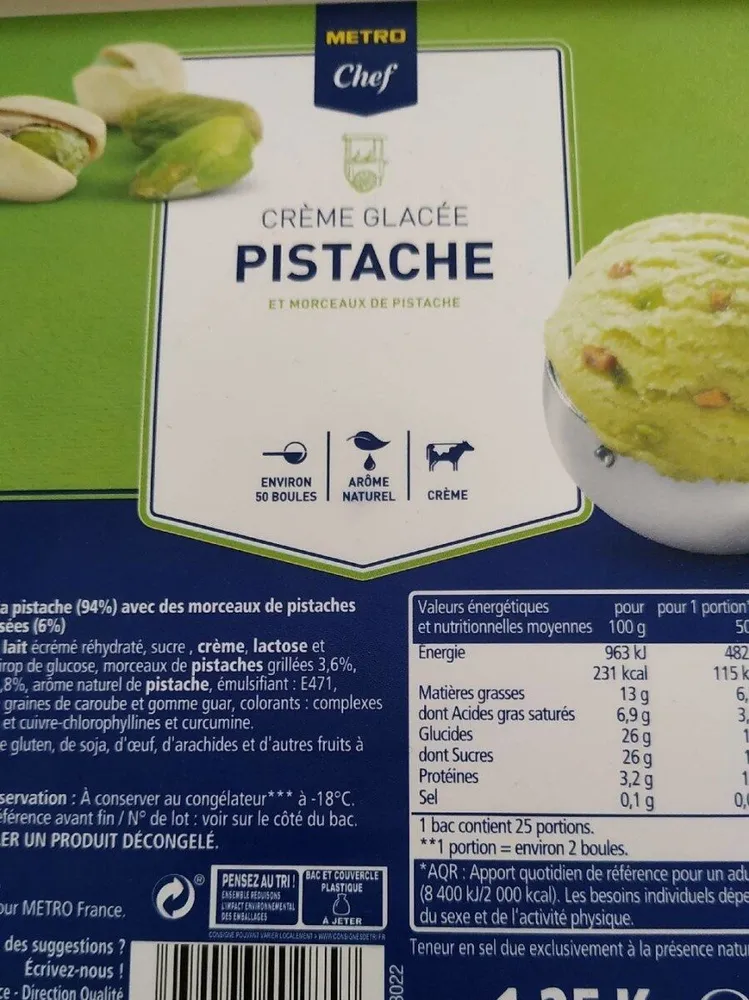Crème glacée pistache