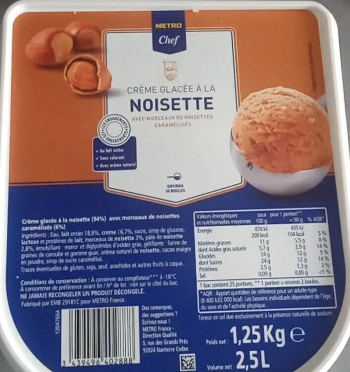 Crème glacée à la Noisette