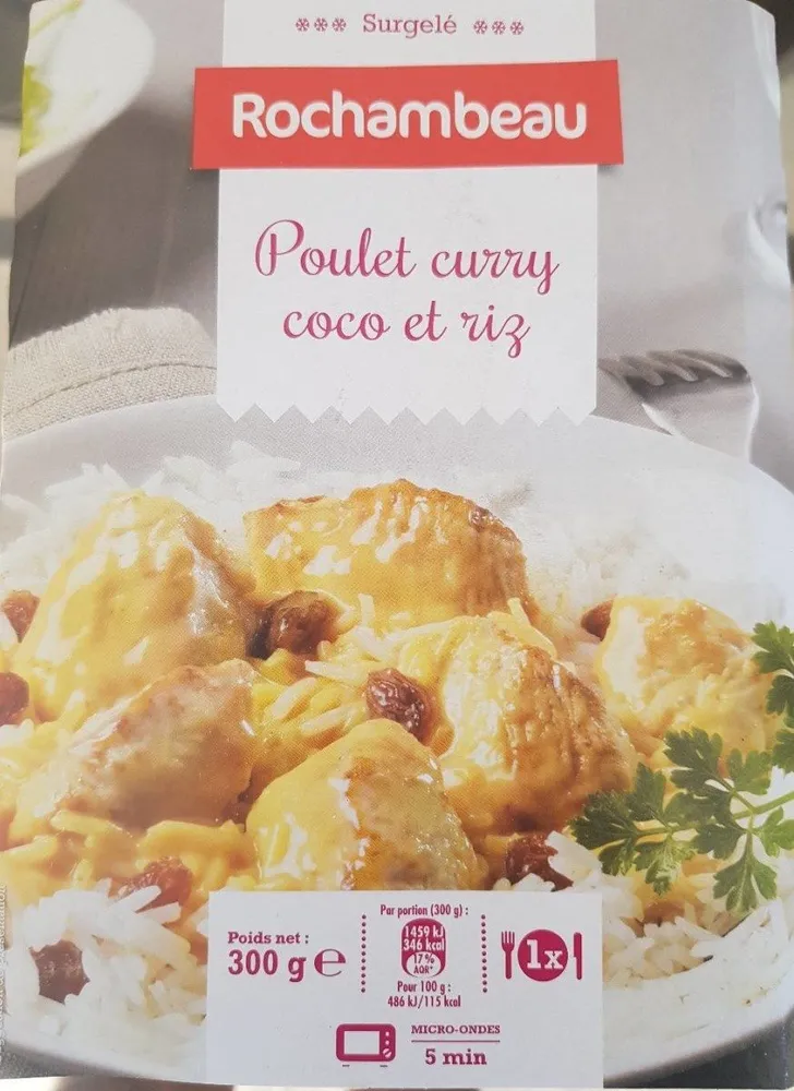 Poulet curry coco et riz