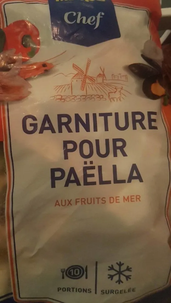 Garniture pour paëlla surgelé
