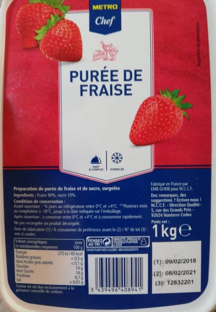 Purée de fraises