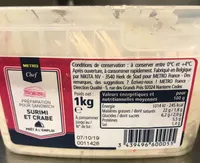 Préparation pour sandwich Surimi et Crabe