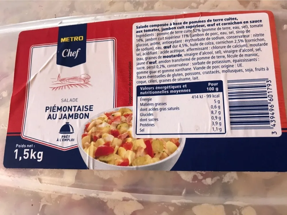Piemontaise au jambon