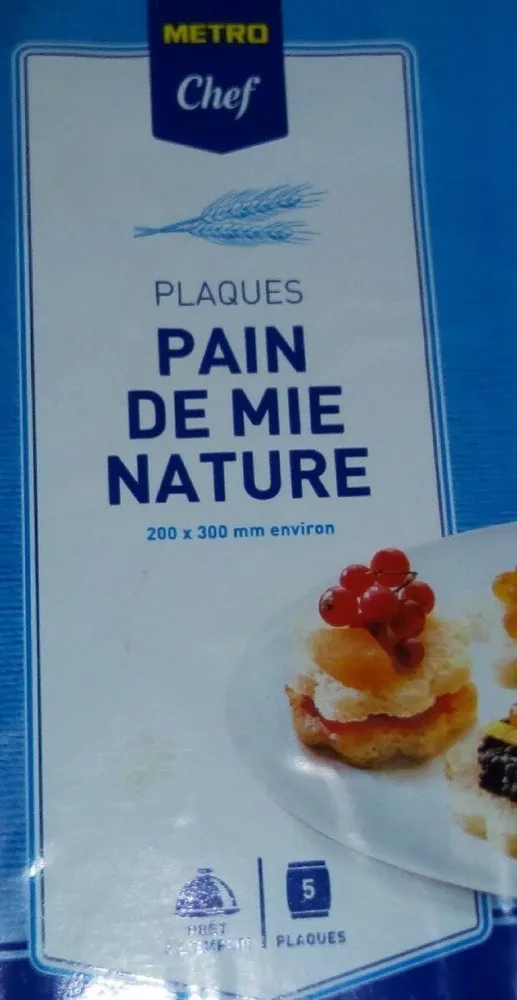 Plaques de pain de mie nature
