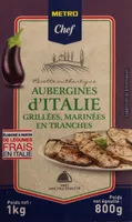 Aubergines d'Italie, grillées, marinées en tranches