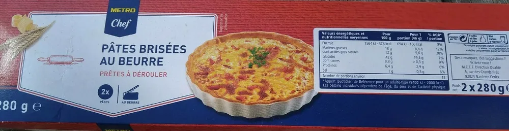 Pâte brisée au beurre