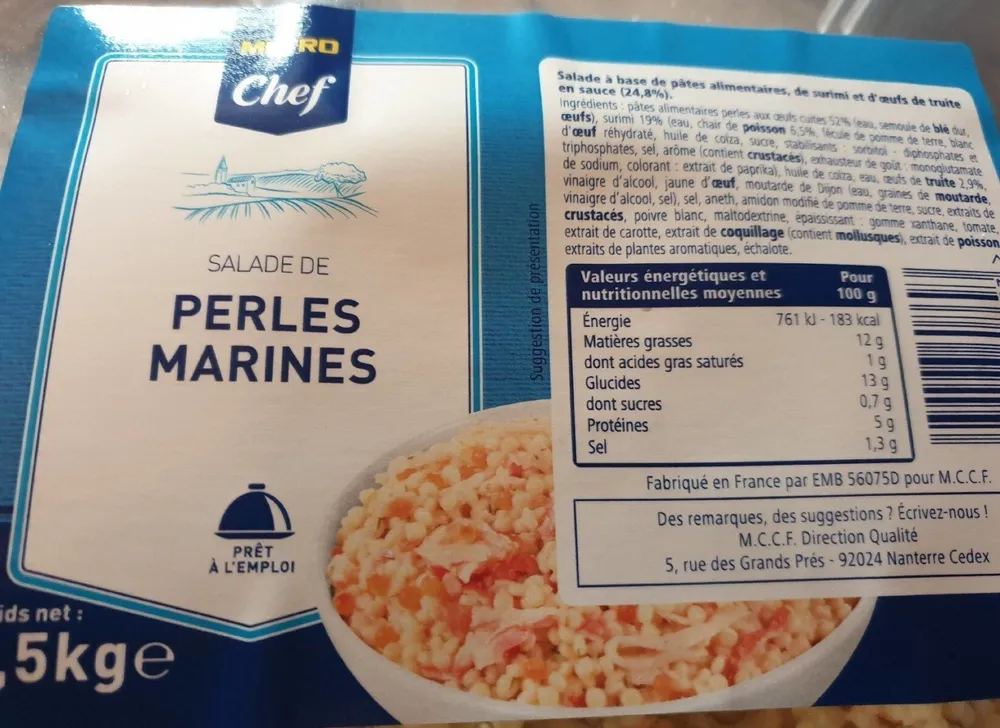 salade perles marines