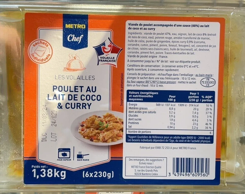 Poulet au lait de coco & curry