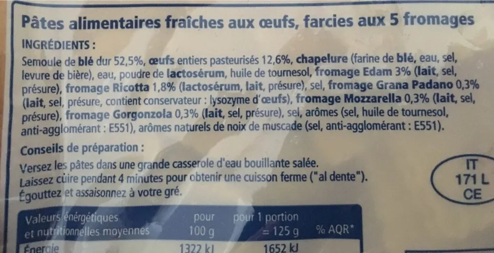 Ravioli 5 fromages