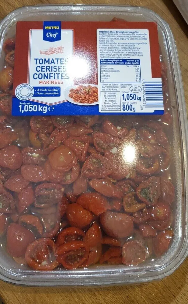 Tomates cerises confites marinees