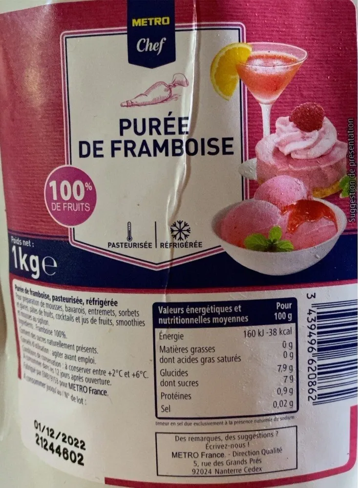 Purée de framboises