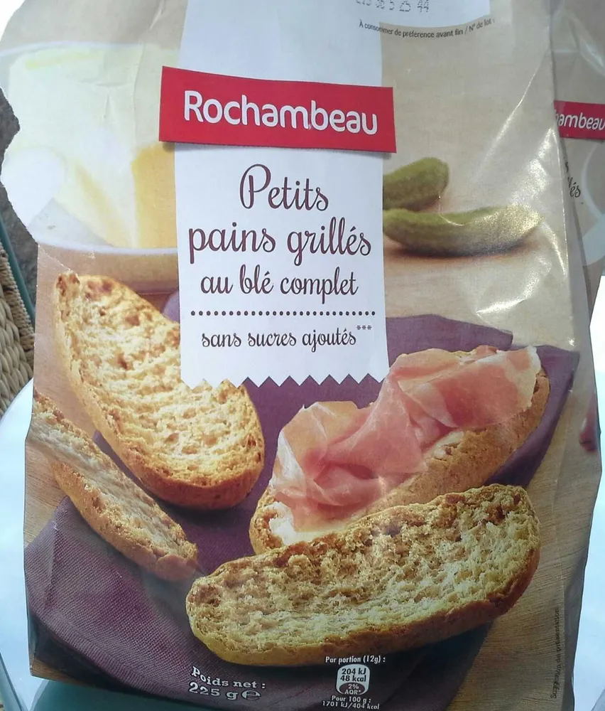 Petits pains grillés au blé complet