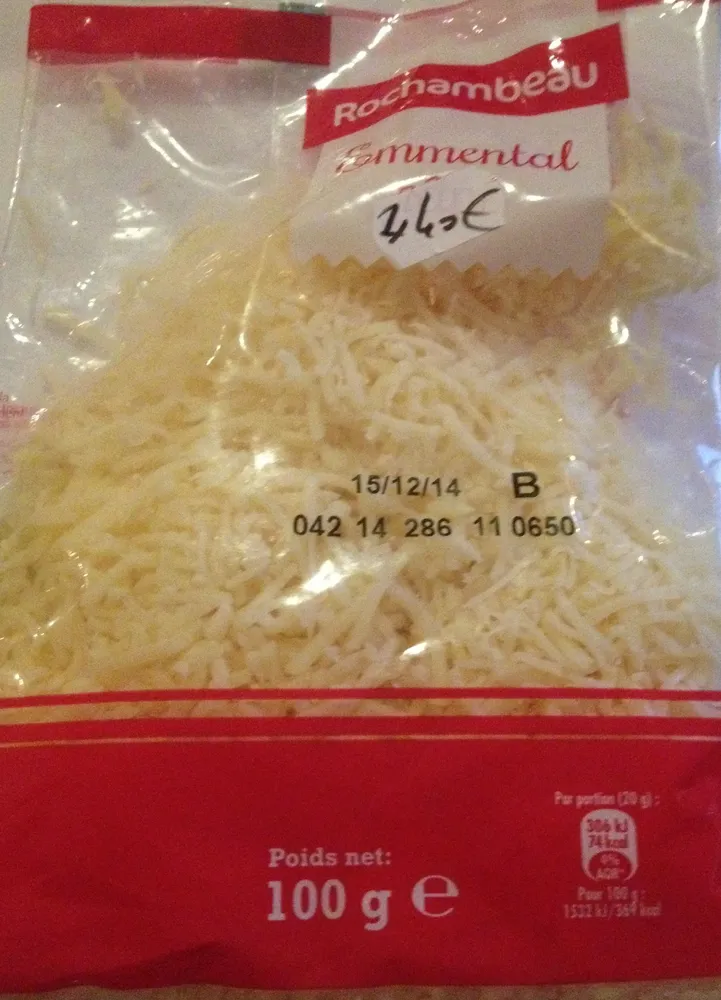 Emmental râpé (29 % MG)